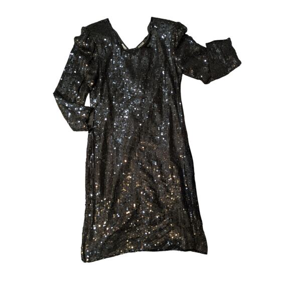 80's Vintage The Silk Collection Black Silk Beaded /Sequin Cocktail Dress Size S - Picture 10 of 10